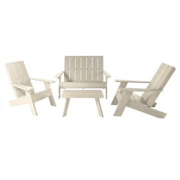 Italica Modern Adirondack Conversation Set Kitted Sets Highwood USA Whitewash 