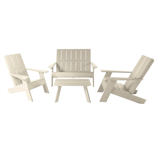 Italica Modern Adirondack Conversation Set Kitted Sets Highwood USA Whitewash 