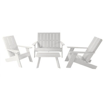 Italica Modern Adirondack Conversation Set Kitted Sets Highwood USA White 