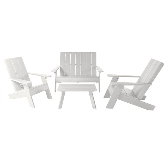 Italica Modern Adirondack Conversation Set Kitted Sets Highwood USA White 