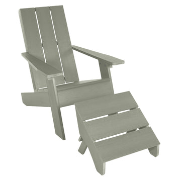 Italica Modern Adirondack Chair and Ottoman Adirondack Chairs Highwood USA Eucalyptus 
