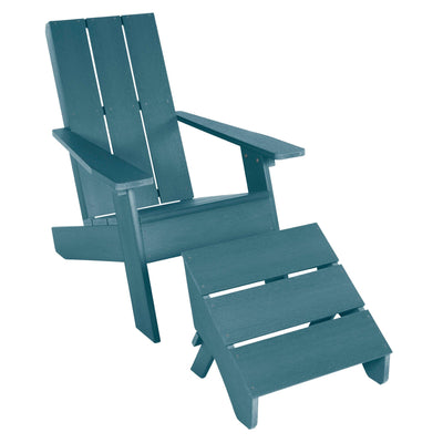Italica Modern Adirondack Chair and Ottoman Adirondack Chairs Highwood USA Nantucket Blue 