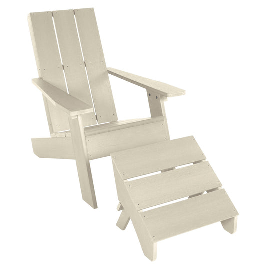 Italica Modern Adirondack Chair and Ottoman Adirondack Chairs Highwood USA Whitewash 