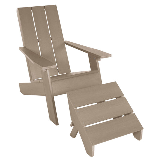 Italica Modern Adirondack Chair and Ottoman Adirondack Chairs Highwood USA Woodland Brown 