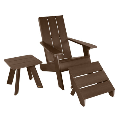 Italica Modern Adirondack Chair, Ottoman, and Side Table Adirondack Chairs Highwood USA Weathered Acorn 