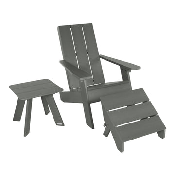 Italica Modern Adirondack Chair, Ottoman, and Side Table Adirondack Chairs Highwood USA Coastal Teak 