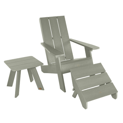 Italica Modern Adirondack Chair, Ottoman, and Side Table Adirondack Chairs Highwood USA Eucalyptus 