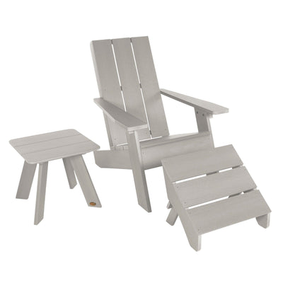 Italica Modern Adirondack Chair, Ottoman, and Side Table Adirondack Chairs Highwood USA Harbor Gray 
