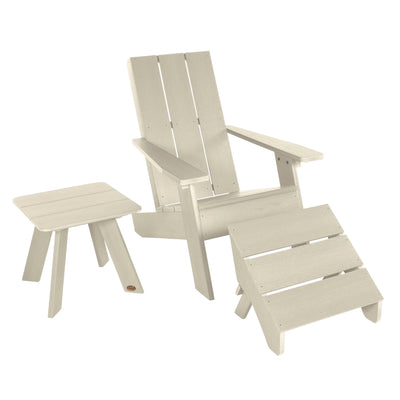Italica Modern Adirondack Chair, Ottoman, and Side Table Adirondack Chairs Highwood USA Whitewash 