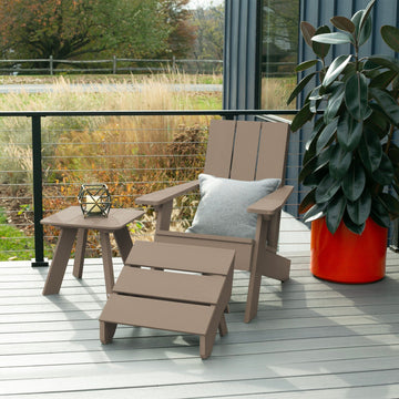 Italica Modern Adirondack Chair, Ottoman, and Side Table Adirondack Chairs Highwood USA 