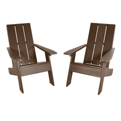 Set of Two Italica Modern Adirondack Chairs Adirondack Chairs Highwood USA Weathered Acorn 