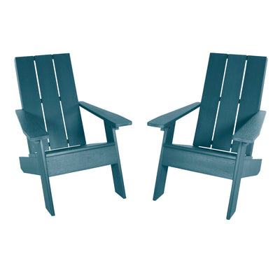 Set of Two Italica Modern Adirondack Chairs Adirondack Chairs Highwood USA Nantucket Blue 