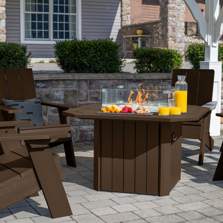 Italica Modern Adirondack 5-Piece Conversation Set with Fire Pit Table Kitted Sets Highwood USA 