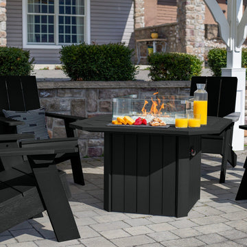 Italica Modern Adirondack 5-Piece Conversation Set with Fire Pit Table Kitted Sets Highwood USA 