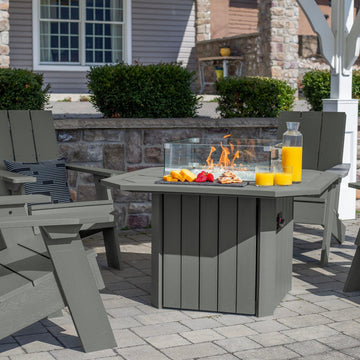 Italica Modern Adirondack 5-Piece Conversation Set with Fire Pit Table Kitted Sets Highwood USA 