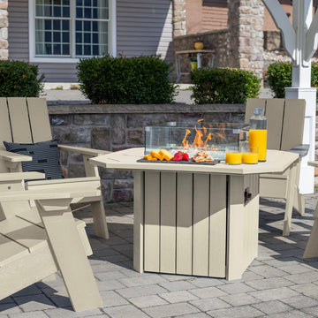 Italica Modern Adirondack 5-Piece Conversation Set with Fire Pit Table Kitted Sets Highwood USA 