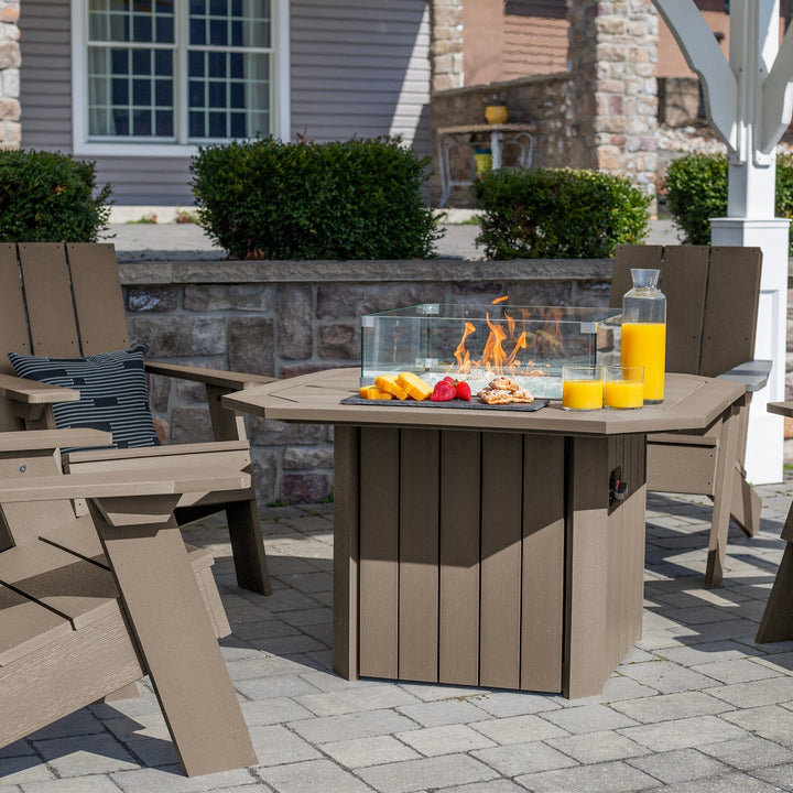 Italica Modern Adirondack 5-Piece Conversation Set with Fire Pit Table Kitted Sets Highwood USA 