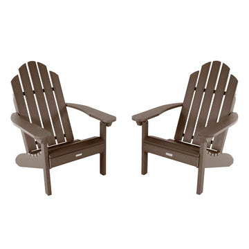 Set of Two Classic Westport Adirondack Chairs Kitted Sets Highwood USA Weathered Acorn 