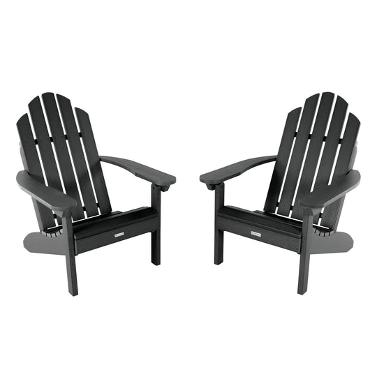 Set of Two Classic Westport Adirondack Chairs Kitted Sets Highwood USA Black 