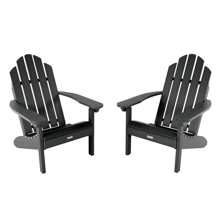 Set of Two Classic Westport Adirondack Chairs Kitted Sets Highwood USA Black 
