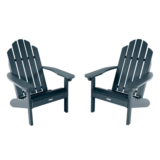 Set of Two Classic Westport Adirondack Chairs Kitted Sets Highwood USA Federal Blue 