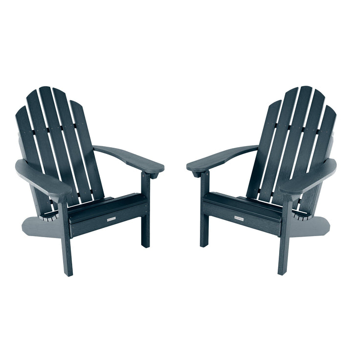 Set of Two Classic Westport Adirondack Chairs Kitted Sets Highwood USA Federal Blue 