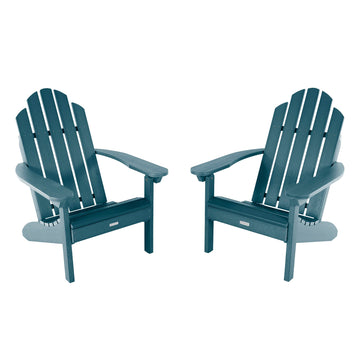 Set of Two Classic Westport Adirondack Chairs Kitted Sets Highwood USA Nantucket Blue 