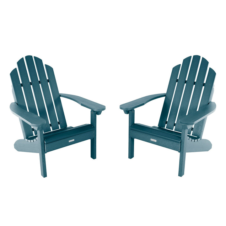Set of Two Classic Westport Adirondack Chairs Kitted Sets Highwood USA Nantucket Blue 