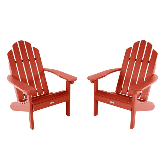 Set of Two Classic Westport Adirondack Chairs Kitted Sets Highwood USA Rustic Red 