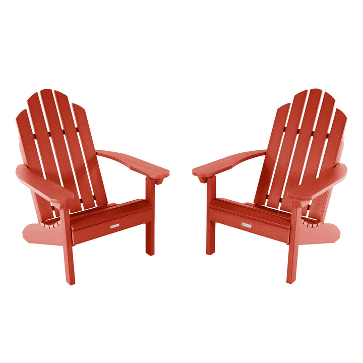 Set of Two Classic Westport Adirondack Chairs Kitted Sets Highwood USA Rustic Red 