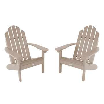 Set of Two Classic Westport Adirondack Chairs Kitted Sets Highwood USA Woodland Brown 
