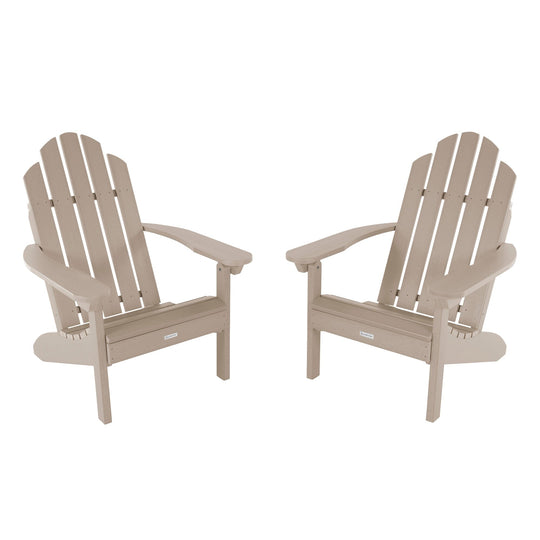 Set of Two Classic Westport Adirondack Chairs Kitted Sets Highwood USA Woodland Brown 