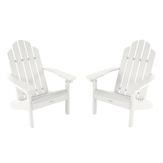 Set of Two Classic Westport Adirondack Chairs Kitted Sets Highwood USA White 