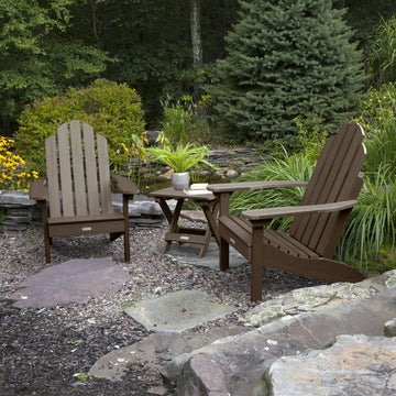 2 Classic Westport Adirondack Chairs with Folding Side Table Kitted Sets Highwood USA 