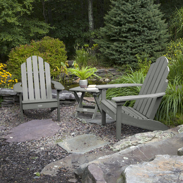 2 Classic Westport Adirondack Chairs with Folding Side Table Kitted Sets Highwood USA 
