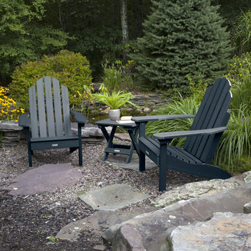 2 Classic Westport Adirondack Chairs with Folding Side Table Kitted Sets Highwood USA 