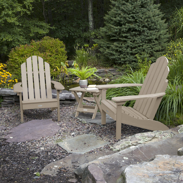 2 Classic Westport Adirondack Chairs with Folding Side Table Kitted Sets Highwood USA 