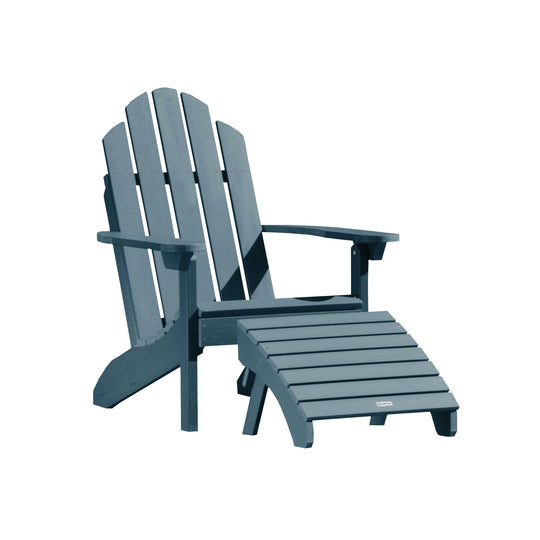 Classic Westport Adirondack Chair with Folding Adirondack Ottoman Adirondack Chairs Highwood USA Nantucket Blue 