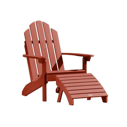Classic Westport Adirondack Chair with Folding Adirondack Ottoman Adirondack Chairs Highwood USA Rustic Red 