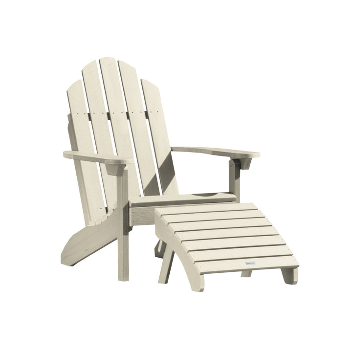 Classic Westport Adirondack Chair with Folding Adirondack Ottoman Adirondack Chairs Highwood USA Whitewash 