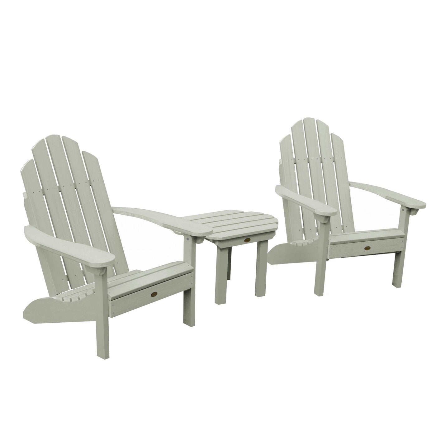 2 Classic Westport Adirondack Chairs with Westport Side Table Kitted Sets Highwood USA Eucalyptus 