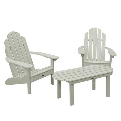 2 Westport Adirondack Chairs with 1 Westport Conversation Table Kitted Sets Highwood USA Eucalyptus 