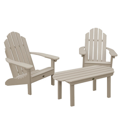 2 Westport Adirondack Chairs with 1 Westport Conversation Table Kitted Sets Highwood USA Woodland Brown 