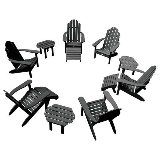 Classic Westport Adirondack Fireside Set Kitted Sets Highwood USA Black 