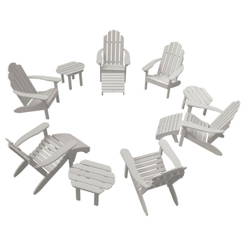 Classic Westport Adirondack Fireside Set Kitted Sets Highwood USA Harbor Gray 
