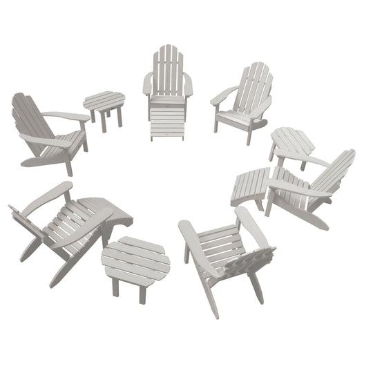 Classic Westport Adirondack Fireside Set Kitted Sets Highwood USA Harbor Gray 