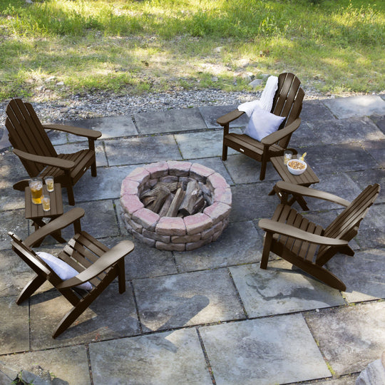 4 Classic Westport Adirondack Chairs with 2 Folding Side Tables Kitted Sets Highwood USA 