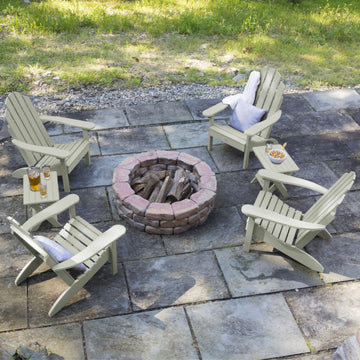 4 Classic Westport Adirondack Chairs with 2 Folding Side Tables Kitted Sets Highwood USA 