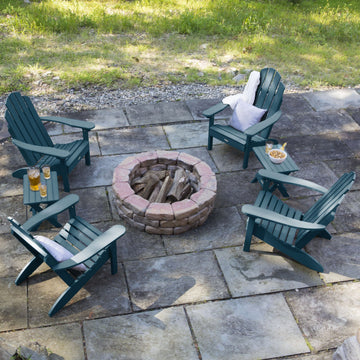4 Classic Westport Adirondack Chairs with 2 Folding Side Tables Kitted Sets Highwood USA 
