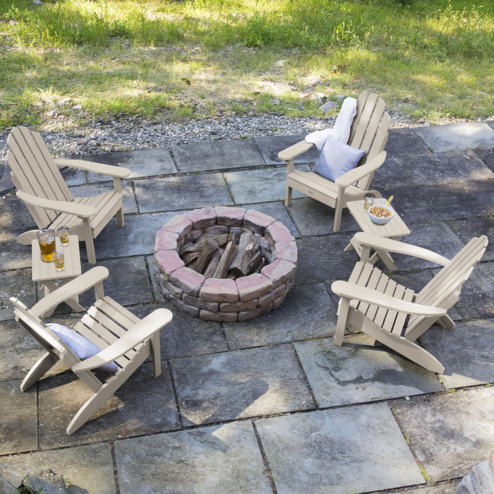4 Classic Westport Adirondack Chairs with 2 Folding Side Tables Kitted Sets Highwood USA 